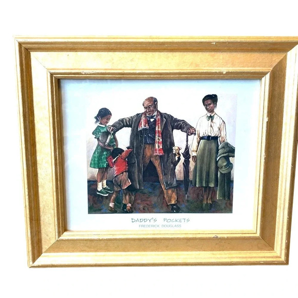 VTG Painting Frame Daddy’s Pocket Frederick Douglass American Social Reformer - Picture 1 of 9
